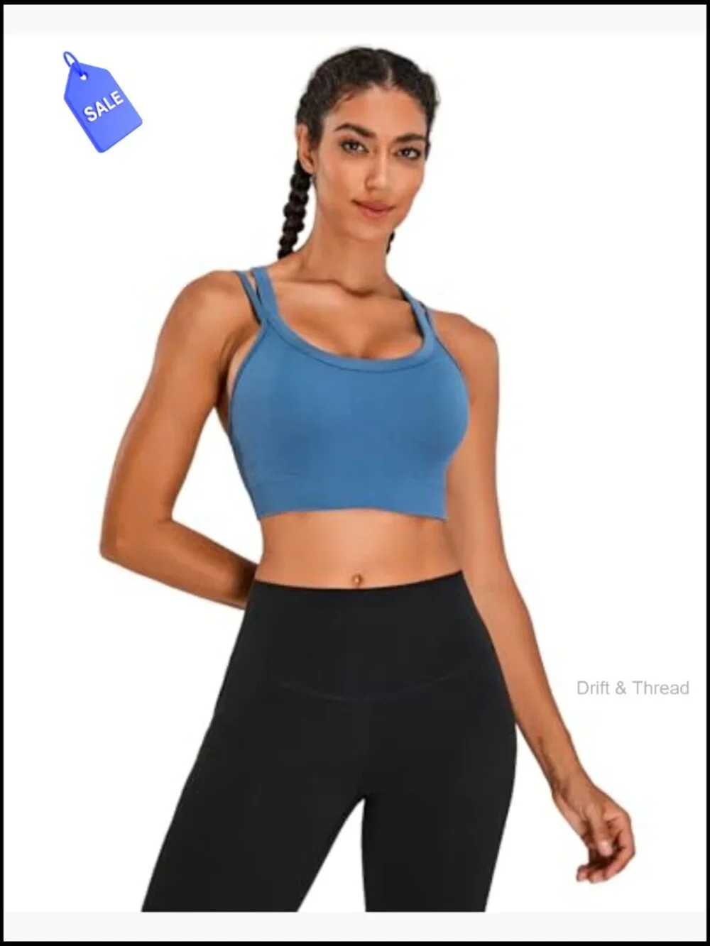High Support Criss-Cross Back Padded Strappy Sports Bra for Large Bust